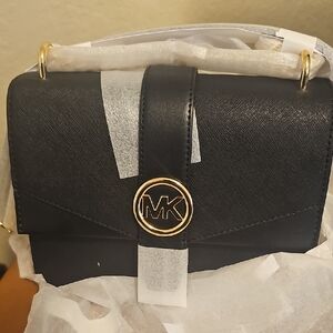 Michael Kors Black Leather Crossbody Bag